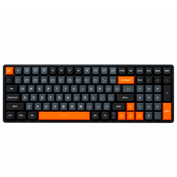 Anúncio: TECLADO AULA S100 PRO MEC. RGB WIRELESS C/CABO LIG LIGHT GRAY+BLAC +ORANGE 503411