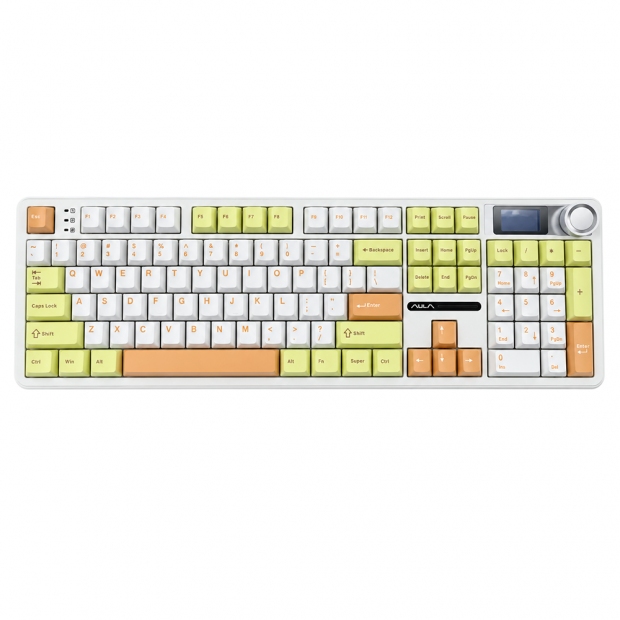 Anúncio: TECLADO AULA MEC. WIND F108 PRO S/FIO LIGHT YELLOW WHITE+BROWN 503503