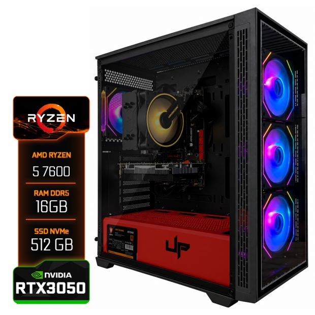 Anúncio: PC UP GAMER AM5 R5-7600/16GB/512 M.2/RTX3050/600W RGB