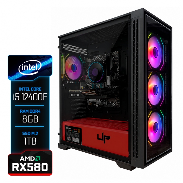 Anúncio: PC Gamer UP Montado Intel Core i5-12400F 8GB RAM SSD M.2 1TB Radeon RX 580 8GB Fonte 500W Gabinete RGB