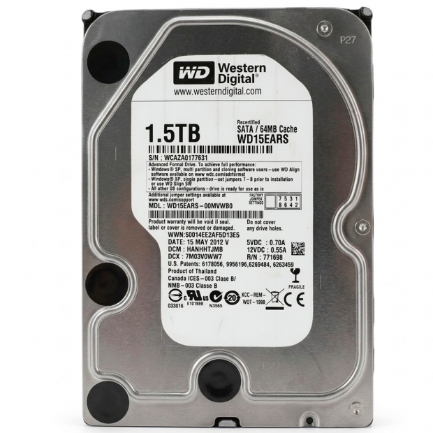 Anúncio: HD  1.5TB WD WD15EARS 5400RPM PULL S/G 3.5" SEM GARANTIA