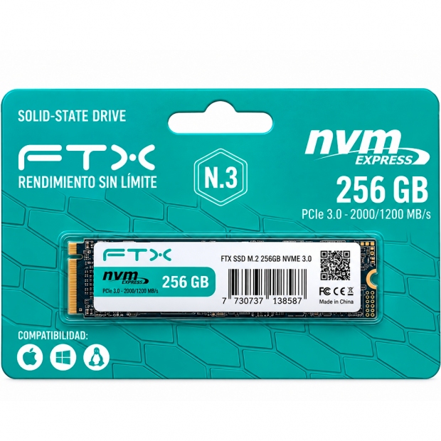 Anúncio: SSD M.2 256GB FTX (N.3) NVME 138587 2000/1200MB/S 3.0
