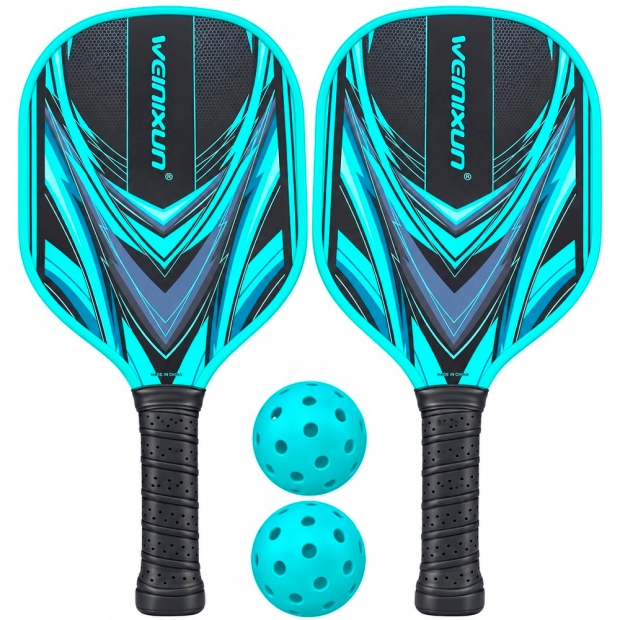 Anúncio: Kit Pickleball Iveinixun PK08033 Tília 2 Raquetes 2 Bolas Case Azul