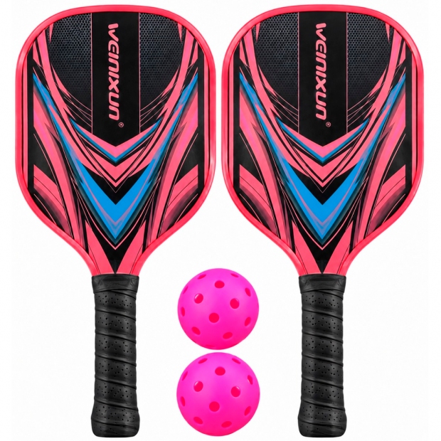 Anúncio: Kit Pickleball Iveinixun PK08034 Tília 2 Raquetes 2 Bolas Case Vermelho