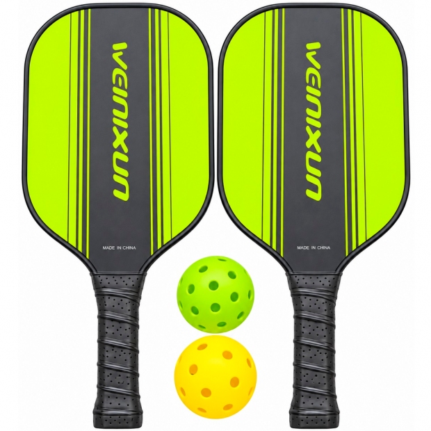 Anúncio: Kit Pickleball Iveinixun PK08052 Fibra 2 Raquetes 2 Bolas Case Verde