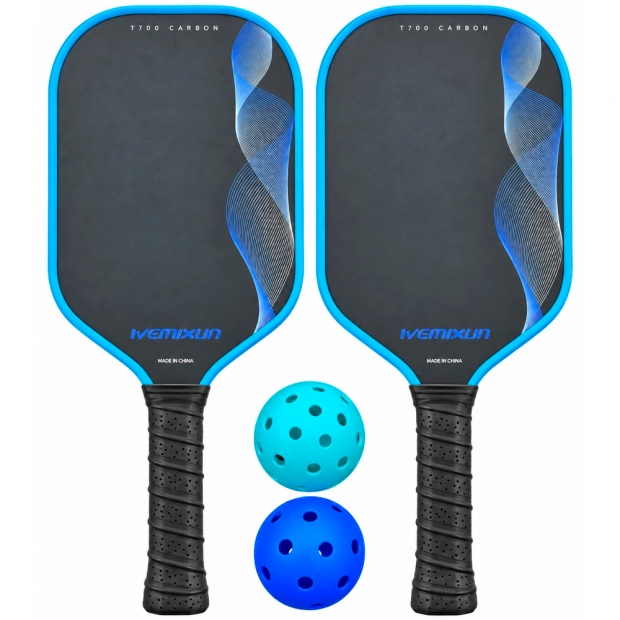 Anúncio: Kit Pickleball Iveinixun PK09881 Carbon 2 Raquetes 2 Bolas Case Azul