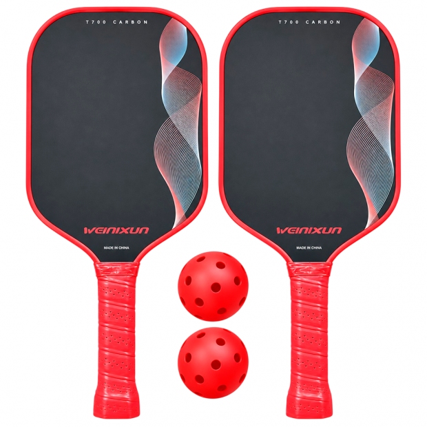Anúncio: Kit Pickleball Iveinixun PK09882 Carbon 2 Raquetes 2 Bolas Case Vermelho