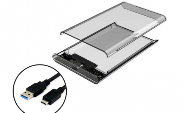 Anúncio: GAVETA P/ HD 2.5 SATE AX-250 USB 3.0 TYPE-C TRANSP