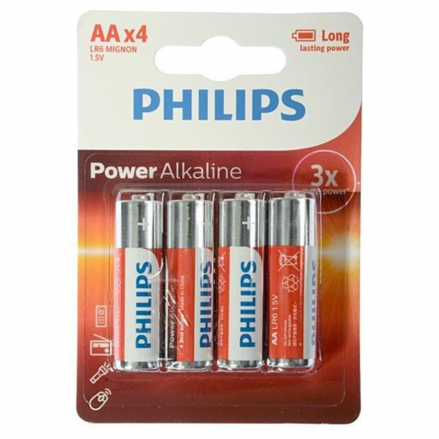 Anúncio: PILHA AA PHILIPS ALKALINA LR6P4B/97 POWERLIFE 4UND
