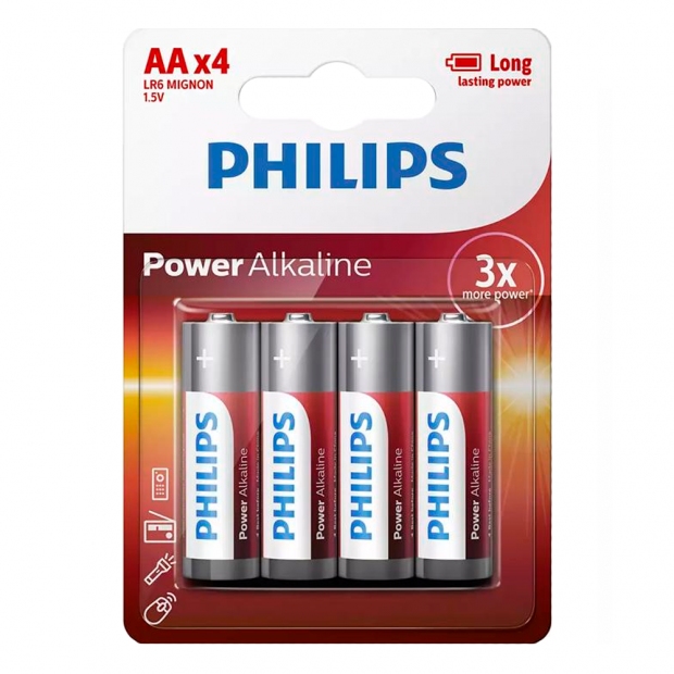 Anúncio: PILHA AA PHILIPS ALKALINE LR6P4B/97 POWERLIFE 4UND