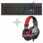 TECLADO + FONE HAVIT HV-KB858L RGB USB + FONE H763D