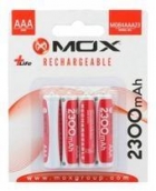 PILHA AAA RECARREGAVEL MOX AAA X4 2300MAH