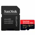 CARTAO MICROSD 64GB SANDISK EXTREME PRO U3 200MBS SDSQXCU-064G-GN