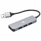 HUB USB MTEK HB-403 4 PORTAS 3.0 CINZA ALUMINIO