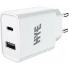 CARREGADOR HYE HYEC9 P/USB-C+USB 20W BIVOLT BRANCO