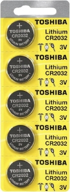 PILHA CR2032 TOSHIBA LITHIUM 3V - PACK-5