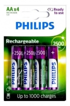 PILHA AA PHILIPS RECARREGAVEL R6B4RTU25/97 4 UND
