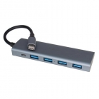 HUB USB-C MOXOM MX-HB01 5EN1 GRAY 4USB+USB-C