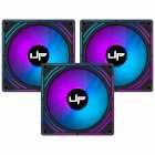 Kit com 3 Cooler Fan de Gabinete UP Gamer Rainbow, ARGB 5v, 120mm, c/Controle, Black
