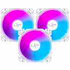 Kit com 3 Cooler Fan de Gabinete UP Gamer Nevaska, ARGB 5v, 120mm, c/Controle, White