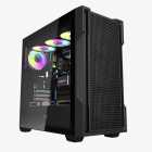 Gabinete AIGO darkFlash DS900 MESH, Mid Tower, ATX, Ao e Vidro Temperado, Black S/FAN