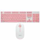 Teclado + Mouse FTX GK600, Wireless 2.4G, Portugus, Branco/Rosa