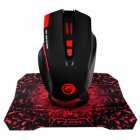 MOUSE +MOUSEPAD MARVO G928+G1 GAMING PRETO/VERME