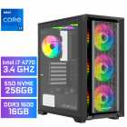 PC Gamer Montado UP Gamer, Vortex, Intel Core i7 4770 3.4GHz, GTX750TI 4GB, 16GB DDR3 1600MHz, SSD M.2 256GB NVMe, Placa Me H81M, Fonte 400W 80 Plus Bronze, Water Cooler 120mm + Kit 5 Fans