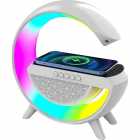 CARREGADOR WIRELESS BLULORY RGB BT2301 WHITE BT+SPEAKER