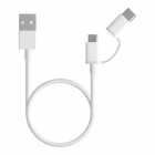 CABO XIAOMI MICRO-USB + USB-C SJX01ZM 30CM WHITE 2 EM 1 WHITE