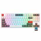 Teclado Mecnico Royal Kludge RKR87, 75%, RGB, Click com Fio, Switch Blue, RKR87-WHIT-Q, Branco