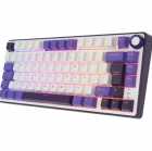 Teclado Mecanico sem fio 75% Royal Kludge R75 IBM81K-POR, USB-C/Bluetooth/Wifi 2.4Ghz, RGB, Switch Brown, Portugues, Blackberry Mousse