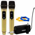 MICROFONE SATE A-MK1202 WIRELESS KIT 2 MIC GOLD