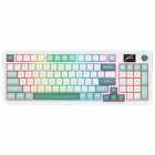 Teclado Gamer Mec�nico Redragon Galatin Pro K719 RGB, 96% Sem Fio USB-C BT, Switch Mambo, Branco/Verde, Ingl�s