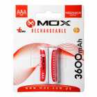 PILHA AAA RECARREGAVEL MOX AAA X8 3600MAH