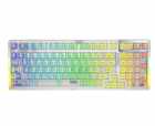 Teclado Game Mec�nico sem fio 95% Aula F98, Tri-modes, USB-A/USB-C/Bluetooth/Wifi 2.4Ghz, RGB, Ingl�s, White Gasket Transparent