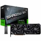 Placa de Video MSI Shadow 3X OC 16GB Nvidia GeForce RTX5080, GDDR7, 912-V531-031 G5080-16S3C, 256Bits, 2655Mhz, 1xHDMI, 3xDISPLAYPORT, Preto
