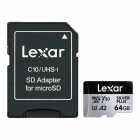 CARTAO MICROSD 64GB LEXAR PROFESIONAL SILVER PLUS LMSSIPL064G-BNA NG