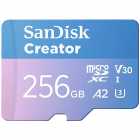 CARTAO MICROSD 256GB SANDISK CREATOR 190/130MB 4K SDSQXAV-256G- GN6MS