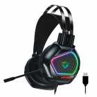 FONE USB SATE C/MIC AE-301 RGB PRETO