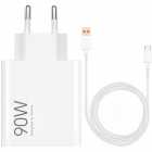 CARREGADOR XIAOMI 90W C/CABO USB-A MDY-15-EK WHITE BHR07ZBEU
