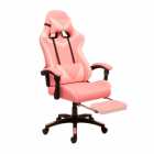 CADEIRA GAMER XTREME LEVEL C/POSA PIES WHITE/PINK LVS-186