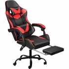 CADEIRA GAMER XTREME LEVEL C/POSA PIES BLACK/RED LVS-048
