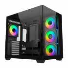 Gabinete Gamer, Aquario, Cooler Master Elite 681 E681-KHNN-S00, Mid Tower, ATX, Frontal e Lateral Vidro Temperado, 4x Fans, Preto