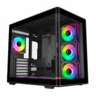 Gabinete Gamer, Aquario, Cooler Master Elite 600 E600-KGNN-S00, Mid Tower, ATX, Frontal e Lateral Vidro Temperado, Sem Fans, Preto