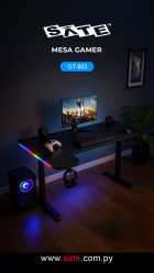 MESA GAMER SATE GT-603 RGB 1060X810X110MM BLACK