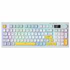 TECLADO ONIKUMA G80 C/CABO USB-C RGB WHITE WHITE/GREEN/YEL LOW