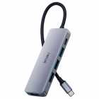 HUB Adaptador WiWU A541BC Alpha, Tipo C 5 em 1, USB-C para USB-C, USB 2.0, USB 3.0