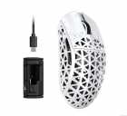 Mouse Gamer Sem Fio ATTACK SHARK R5 Ultra Carbon Fiber 8K PAW3950MAX, Trimodo USB-C BT 2.4Ghz, White