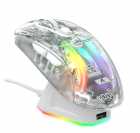 Mouse Gamer sem fio ATTACK SHARK X2 Pro PAW3212, Trimodo USB-C BT 2.4Ghz White